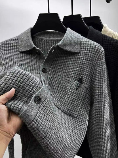 Stylish Waffle Cardigan for Men - Modern