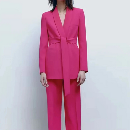 Fashionable Home Suit Set Blazer and Pants Multicolor