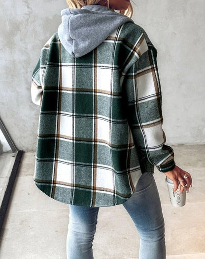 Herbstjacke Flanell Komfortabel Stylish - IdealeKleiden