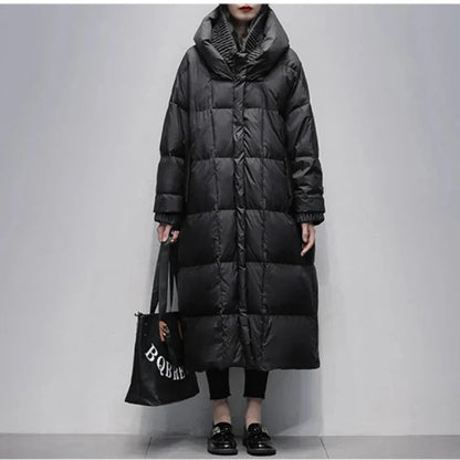 Long winter jacket with down filling
