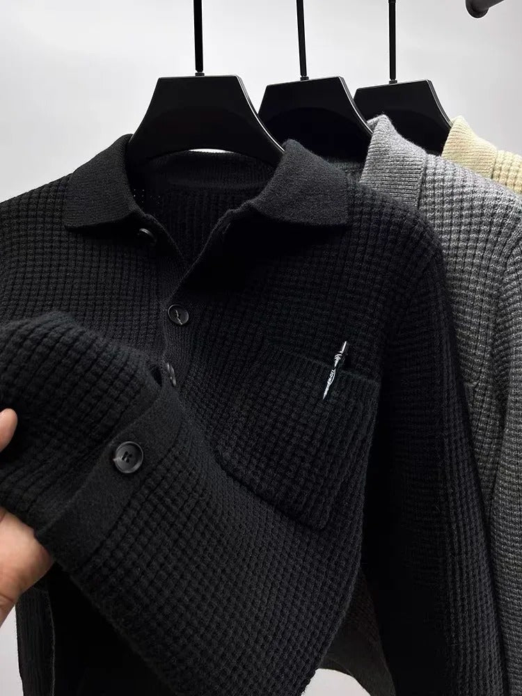 Stylish Waffle Cardigan for Men - Modern