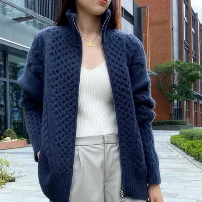 Evelyn – Soft Wool Cardigan Knitted Look
