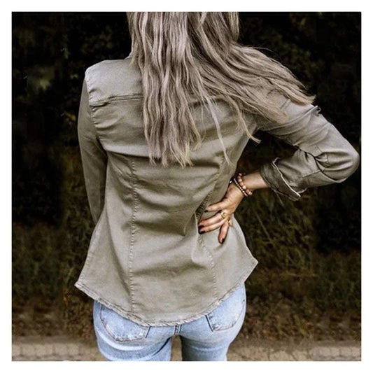 Bequemes Damen Overshirt Weich Baumwolle - IdealeKleiden