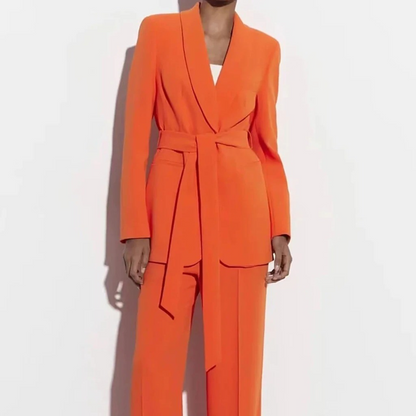 Fashionable Home Suit Set Blazer and Pants Multicolor