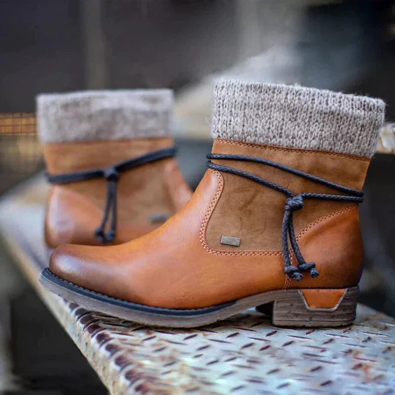 Stylish Boots Vintage Look Low Heel