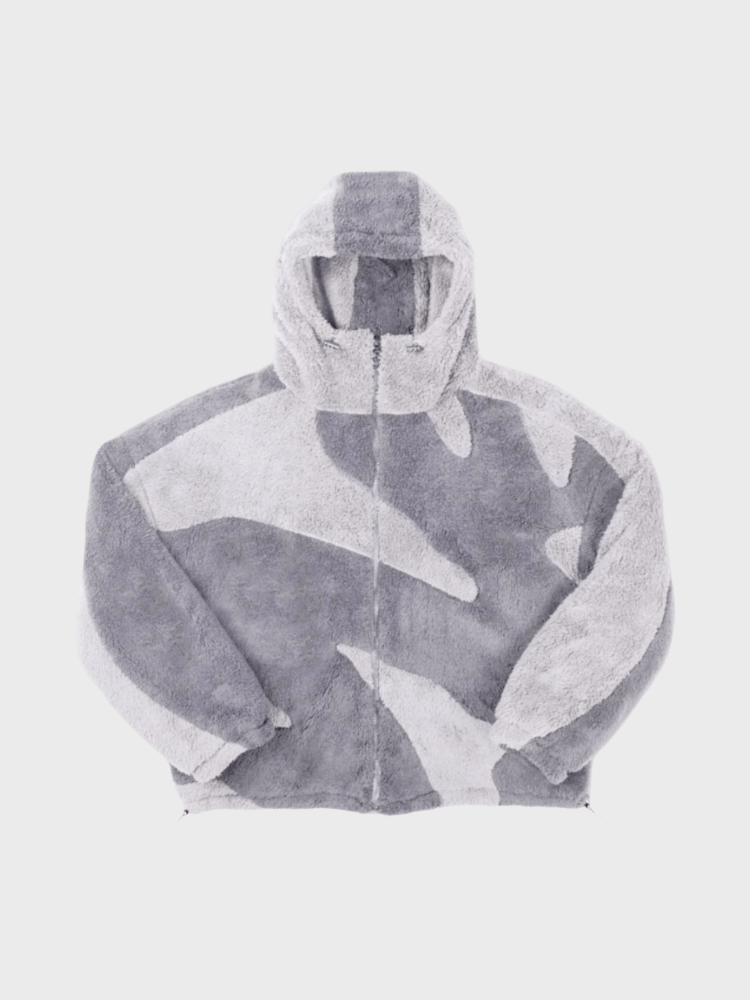 Men's Fleece Hooded Jacket Warm Zip-Up