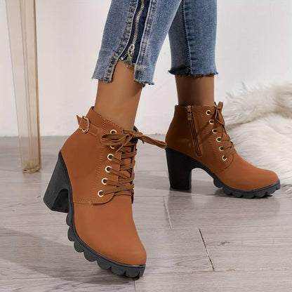 Stiefel für Damen Elegant mit Reißverschluss und Absatz