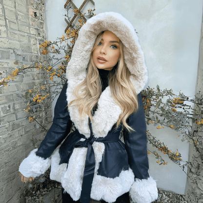 Elegant faux fur women's coat