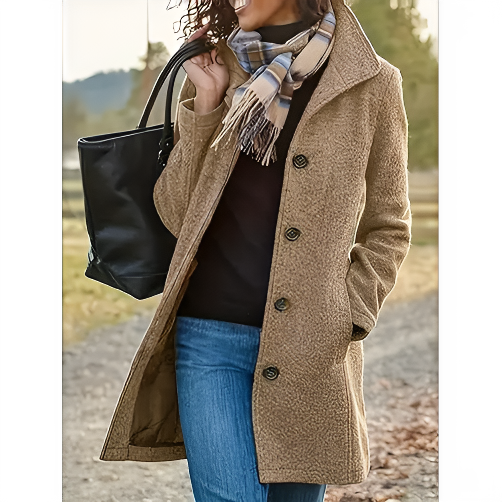 Stylische Damenjacke Lange Freizeitjacke Outdoor - IdealeKleiden