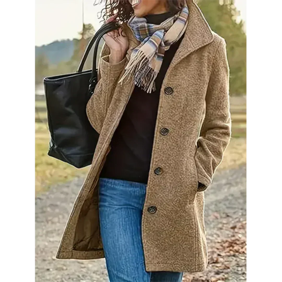 Damen Trenchcoat Lang Elegant Winter - IdealeKleiden