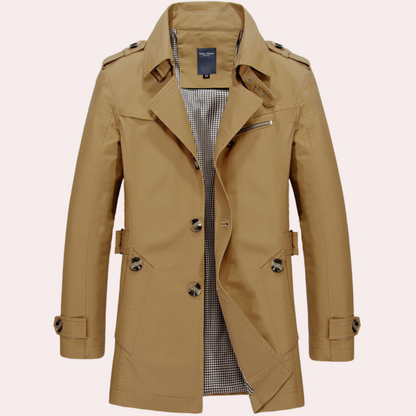 Men's Trench Coat Elegant Spring Coat Modern Style