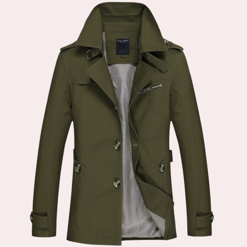 Men's Trench Coat Elegant Spring Coat Modern Style