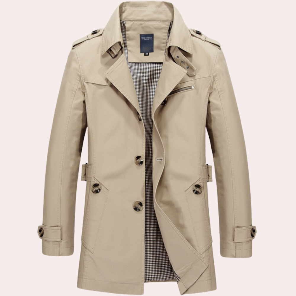 Men's Trench Coat Elegant Spring Coat Modern Style