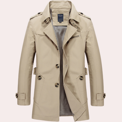 Men's Trench Coat Elegant Spring Coat Modern Style