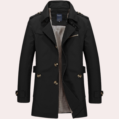 Men's Trench Coat Elegant Spring Coat Modern Style