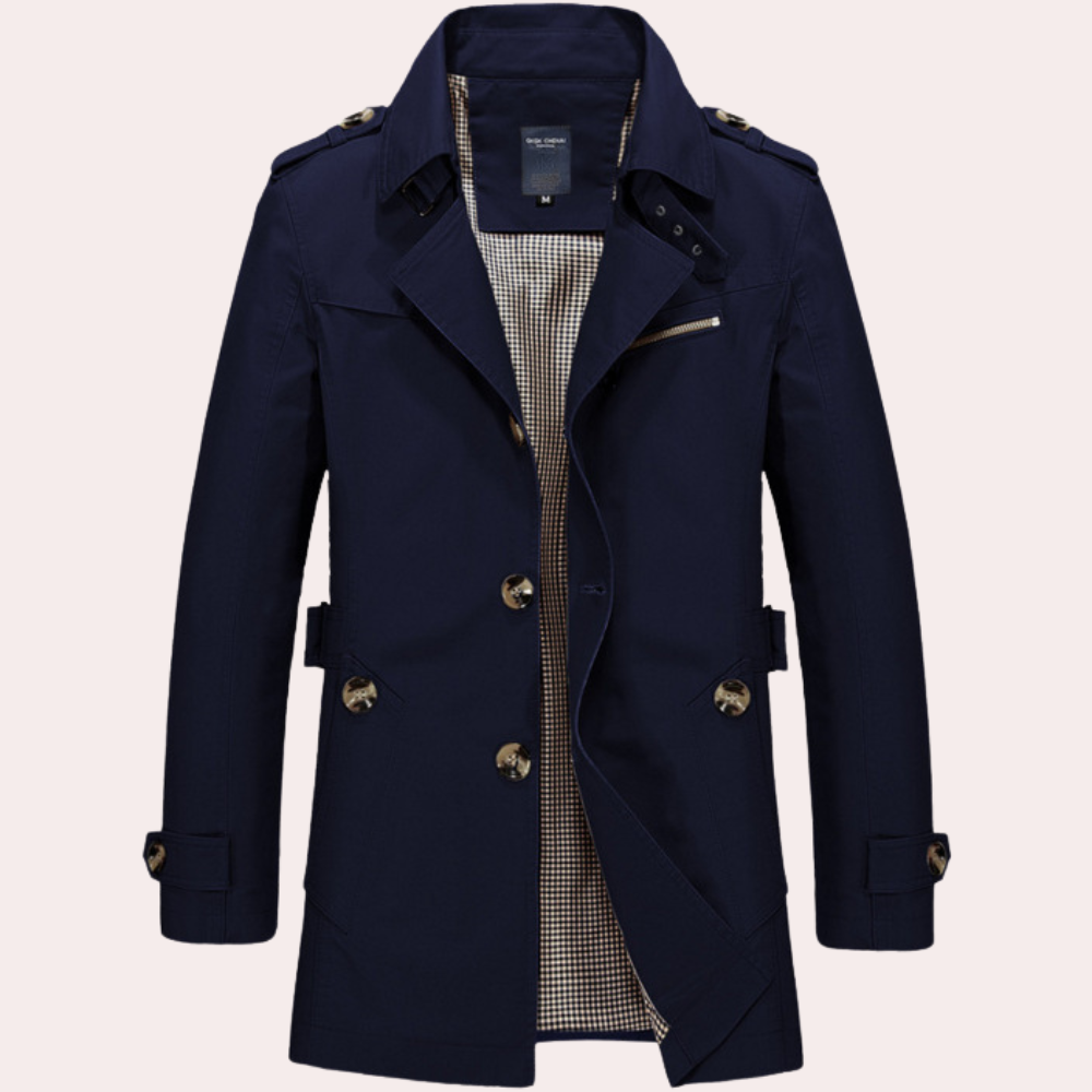 Men's Trench Coat Elegant Spring Coat Modern Style