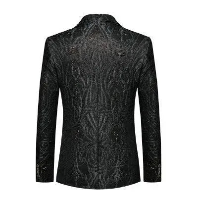 Stylischer Herren Blazer - Glitzer Blazer Schwarz - IdealeKleiden