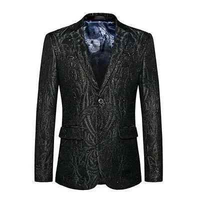 Stylish Men's Blazer - Glitter Blazer Black