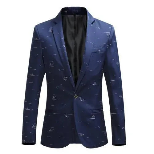Stylish Men's Blazer White Print