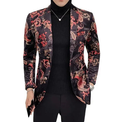 Men's Blazer Coral Pattern Elegant