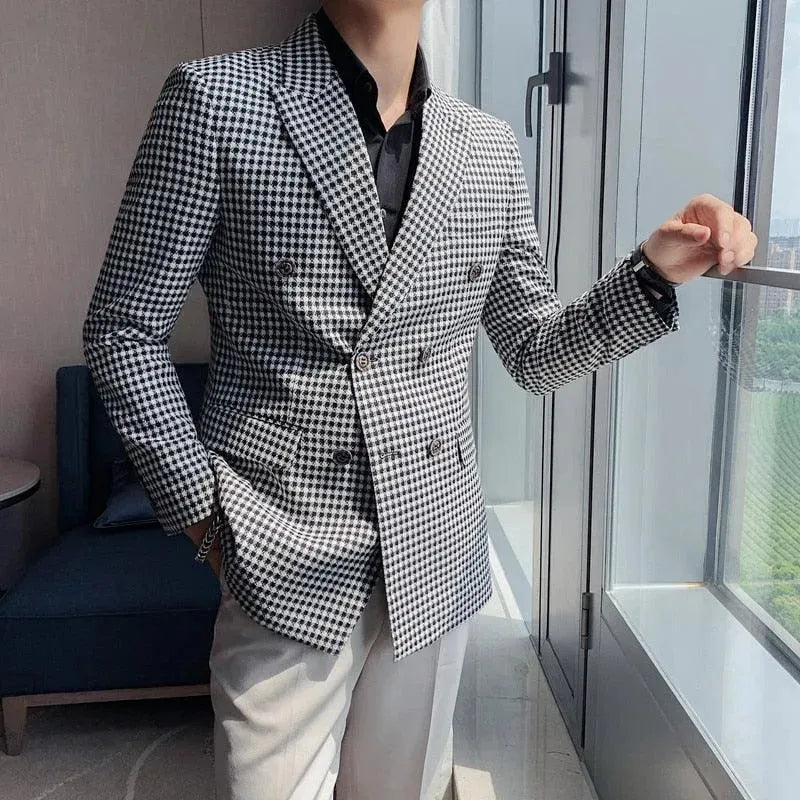 Men's Double-Breasted Blazer Elegant Modern