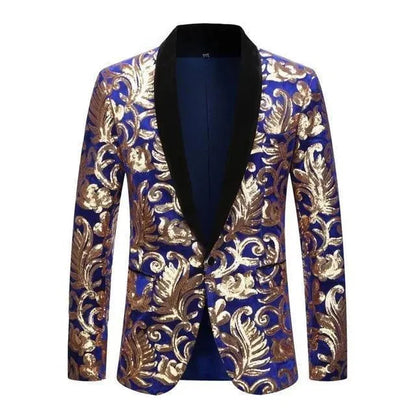 Stylish Men's Blazer - Festive Sequin Suit