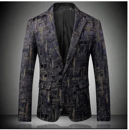 Stylish Men's Blazer - Modern Geometric