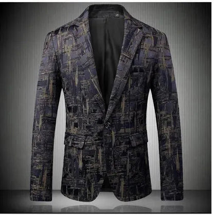 Stylish Men's Blazer - Modern Geometric
