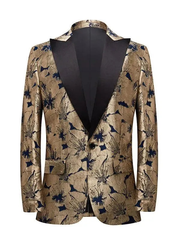 Elegant Men's Blazer Gold-colored Luxury Design