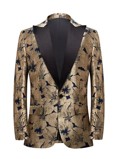 Elegant Men's Blazer Gold-colored Luxury Design