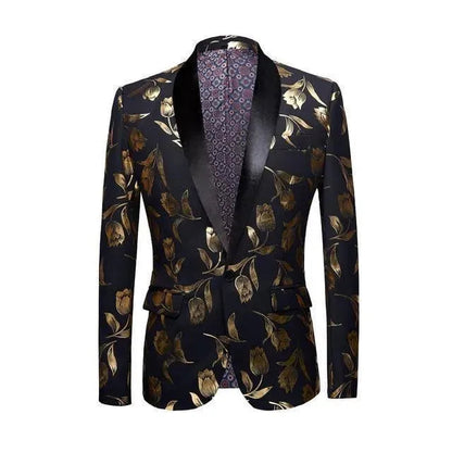Men's Gold Blazer - Elegant Party Jacket