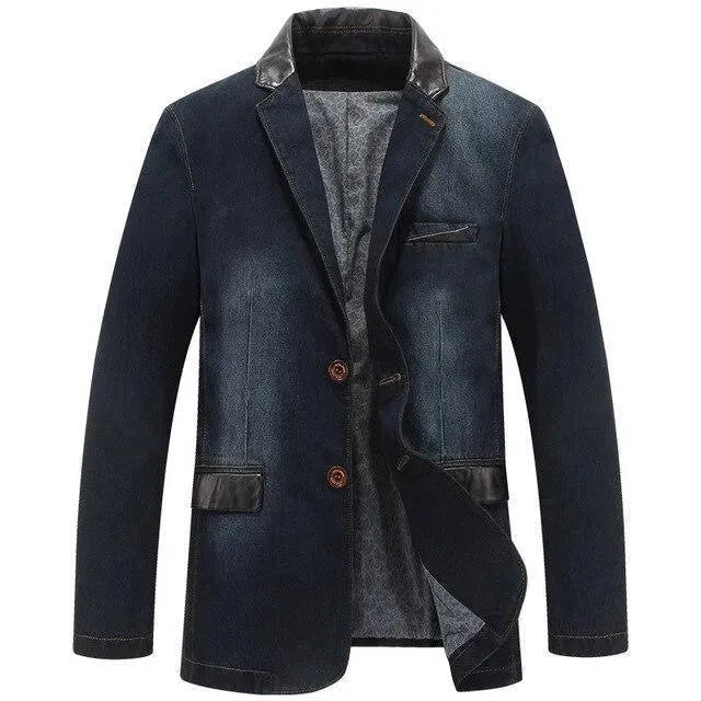 Modern Men's Blazer - Streetwear Denim Jacket