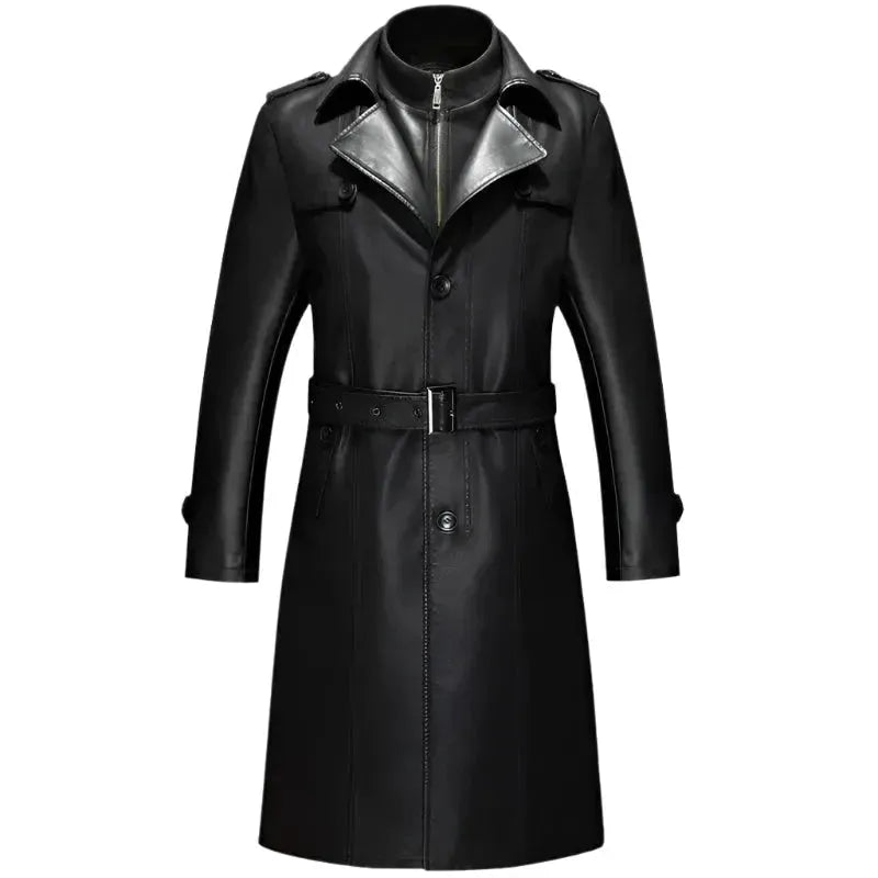 Men's Leather Waterproof Outdoor Coat