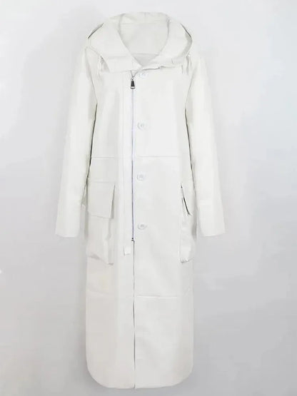 Men's Elegant Long Leather Coat