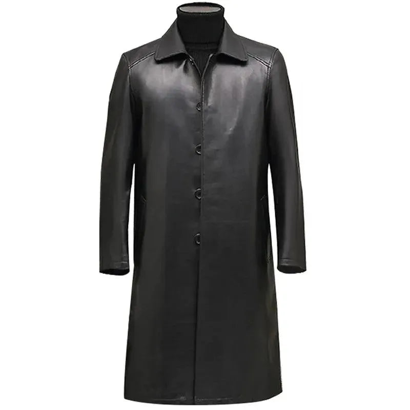 Men's Leather Coat Elegant Design