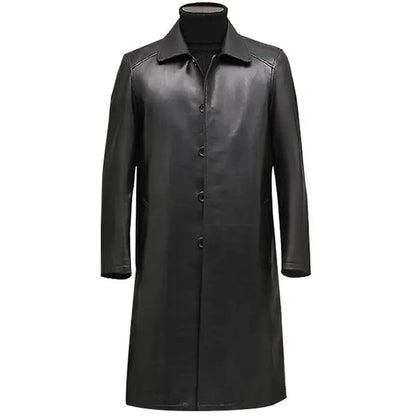 Men's Leather Coat Elegant Design