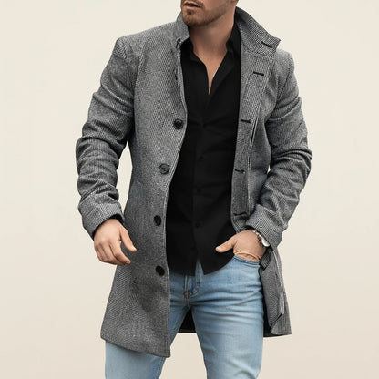 Herren Wintermantel Patchwork-Design - IdealeKleiden