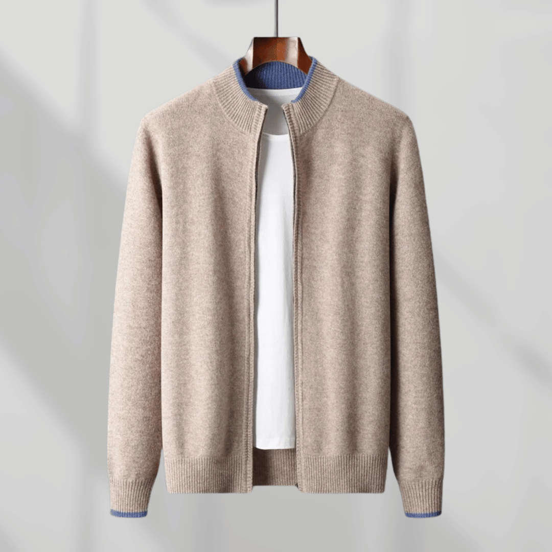 Herren Cashmere Jacke Elegant Zip