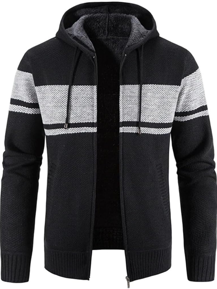 Men's Winter Jacket Hooded Parka with Zipper