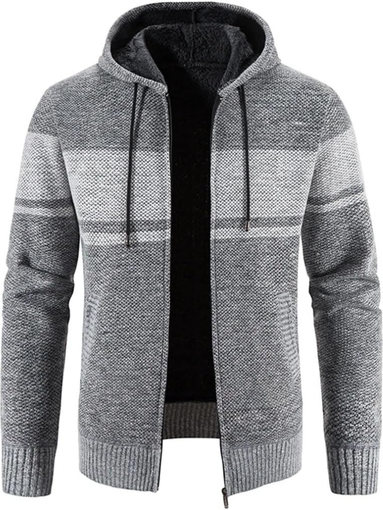 Men's Winter Jacket Hooded Parka with Zipper