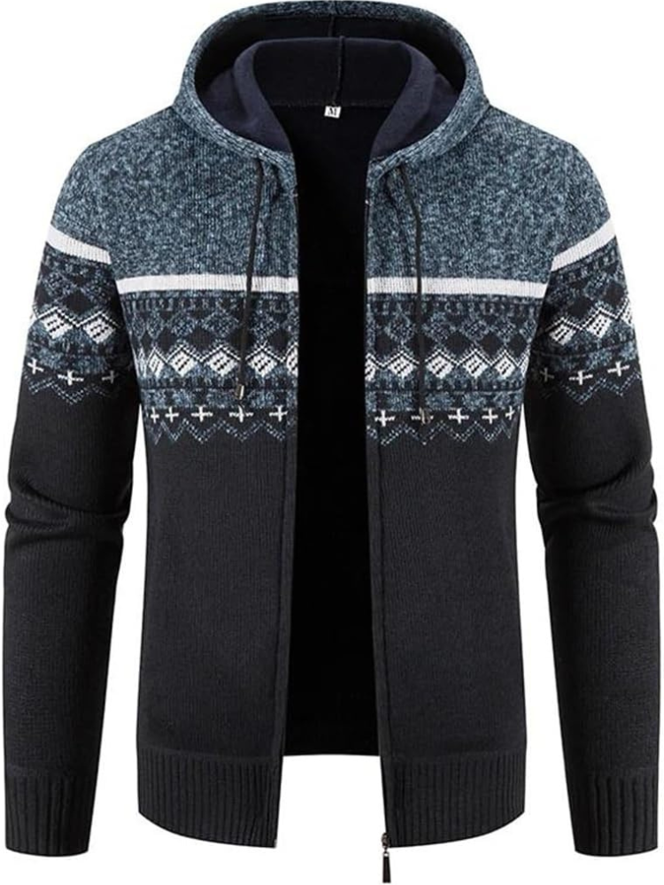 Men's Winter Jacket Hooded Parka with Zipper
