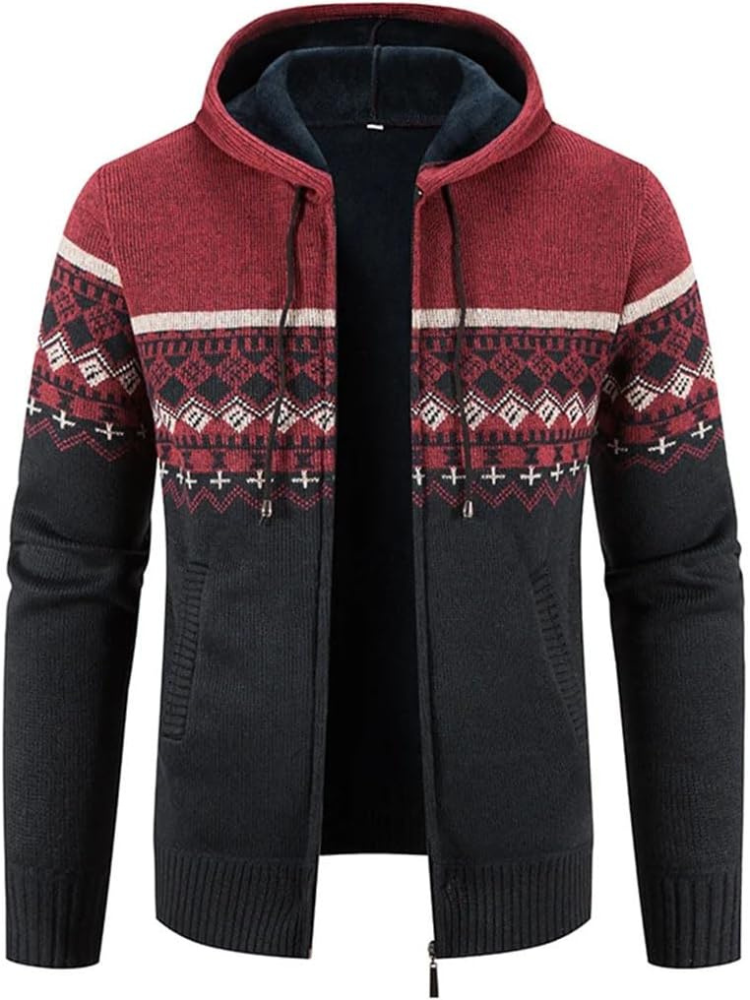 Men's Winter Jacket Hooded Parka with Zipper