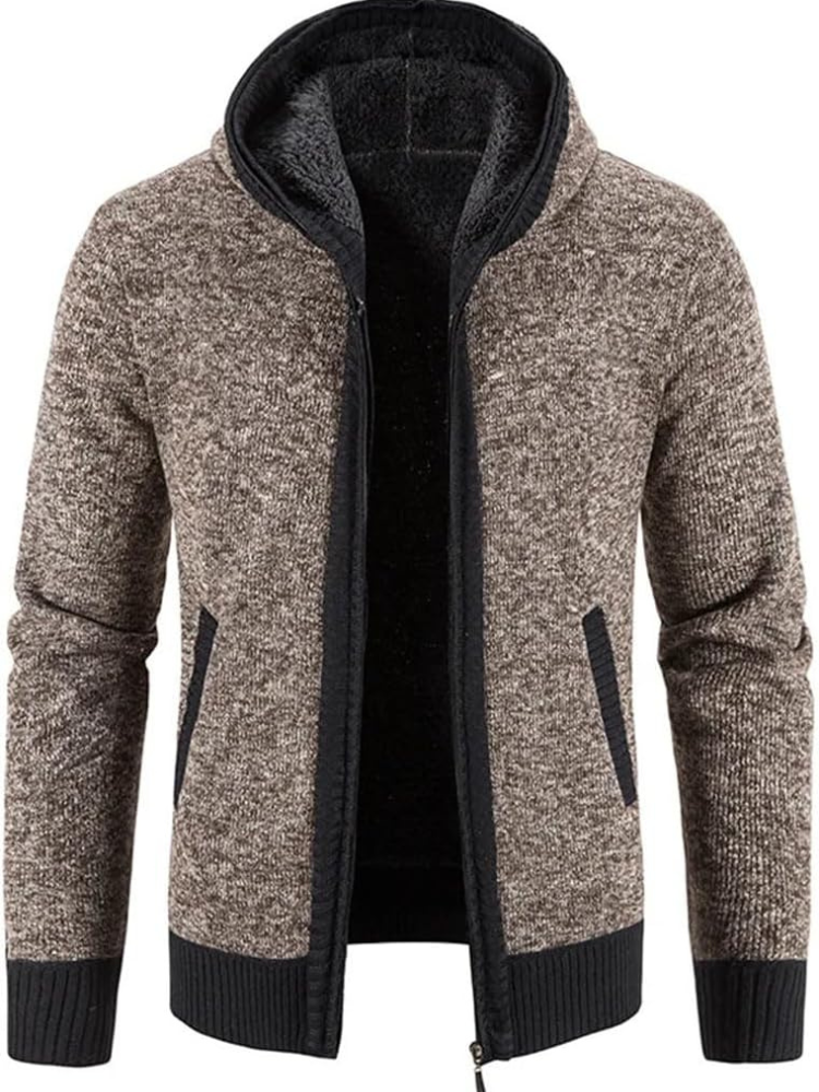 Men's Winter Jacket Hooded Parka with Zipper