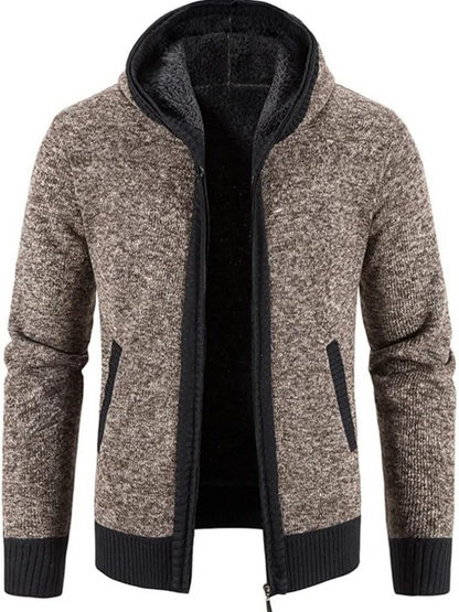 Men's Winter Jacket Hooded Parka with Zipper