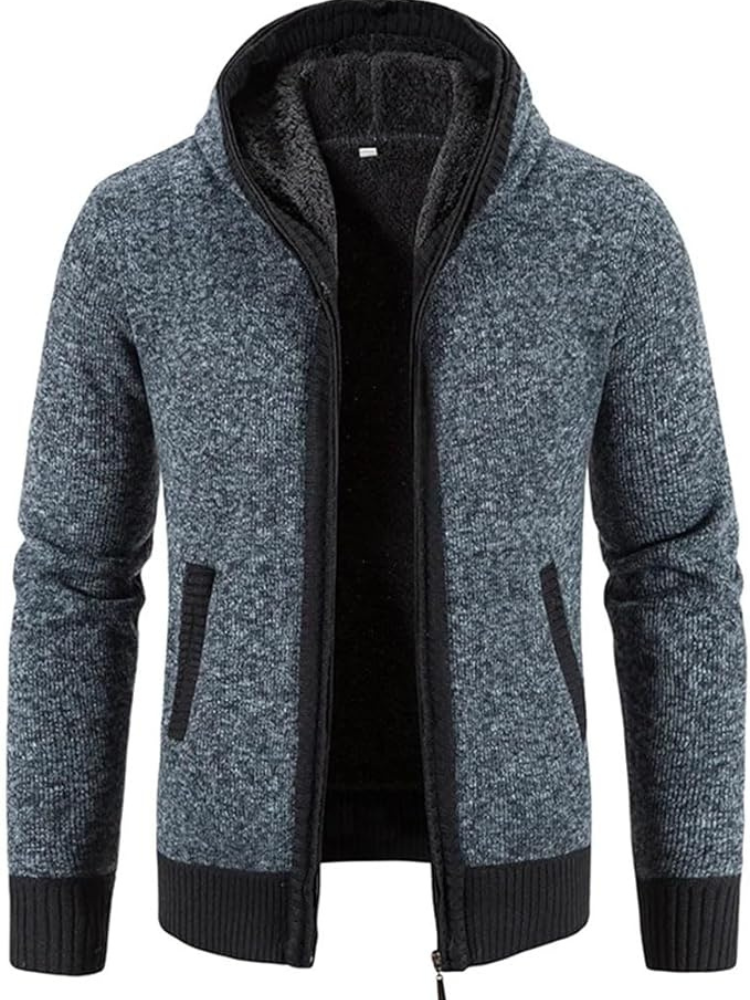 Men's Winter Jacket Hooded Parka with Zipper