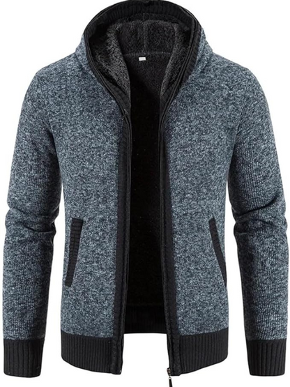 Men's Winter Jacket Hooded Parka with Zipper