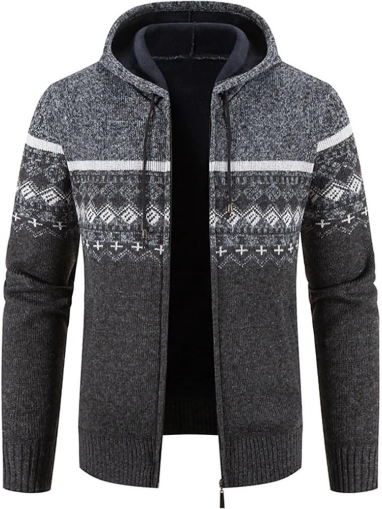 Men's Winter Jacket Hooded Parka with Zipper