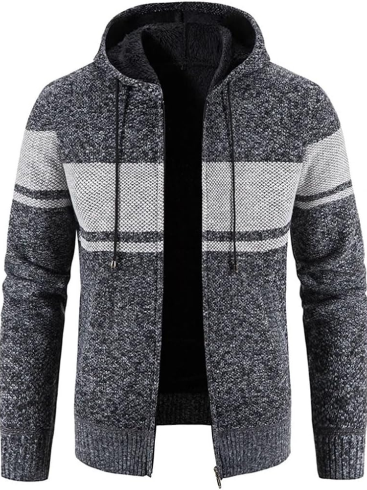 Men's Winter Jacket Hooded Parka with Zipper
