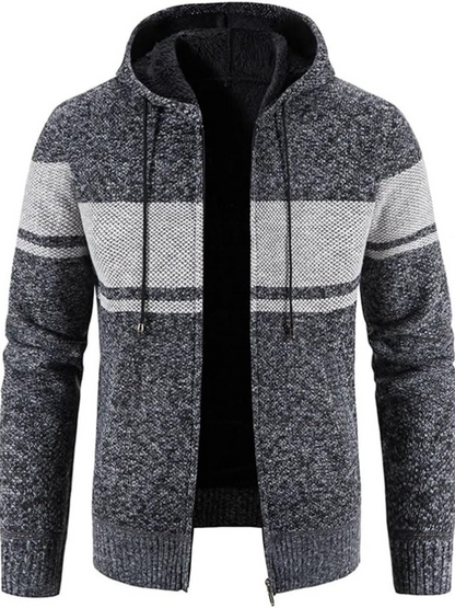 Men's Winter Jacket Hooded Parka with Zipper