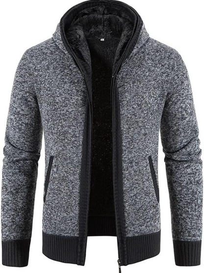 Men's Winter Jacket Hooded Parka with Zipper